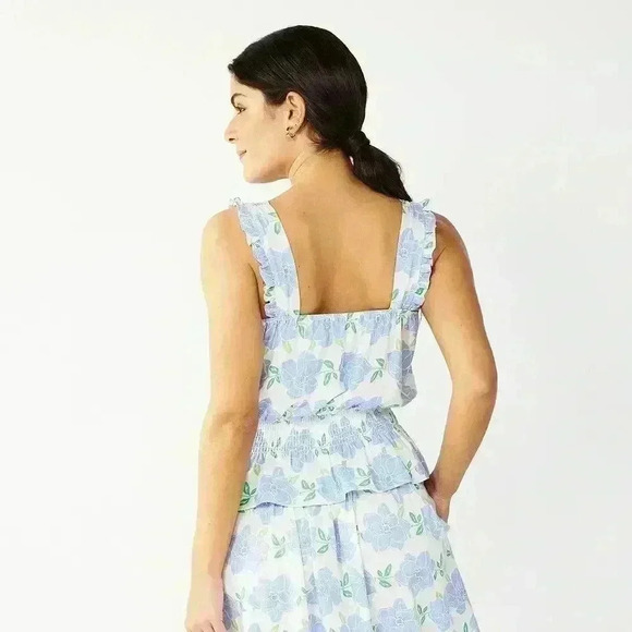 Draper James RSVP Sleeveless Peplum Top Size Medium - Picture 3 of 6